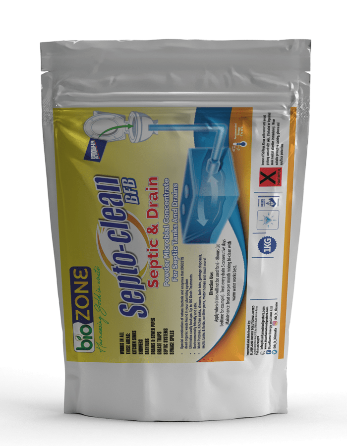 SeptoClean BFB - (Unclogging Detergent, Sinks, Bathtubs, Toilets, Pipe Drains) Drain Block Opener, Clog Remover, Drain Unblocker, Odor Remover, Grease Trap, Soak Pit, Bottle Traps, Flow Trap, Gully Trap, Fat And Grease Remover, Stain Remover, Grease Trap Cleaner, Kitchen Drain Bacteria, Grease Trap Treatment, Grease Cleaning Chemical, Commercial Grease Trap Cleaner