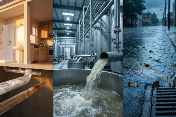 What are the three main types of wastewater?